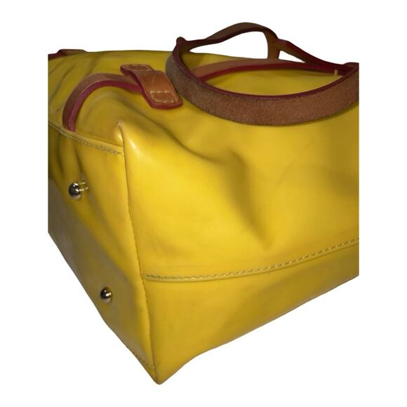 Dooney & Bourke Mustard Yellow Patent Leather Tote Bag - Picture 6 of 10